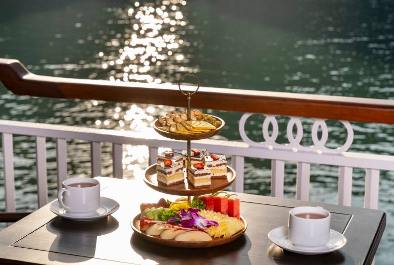Afternoon tea on the open deck