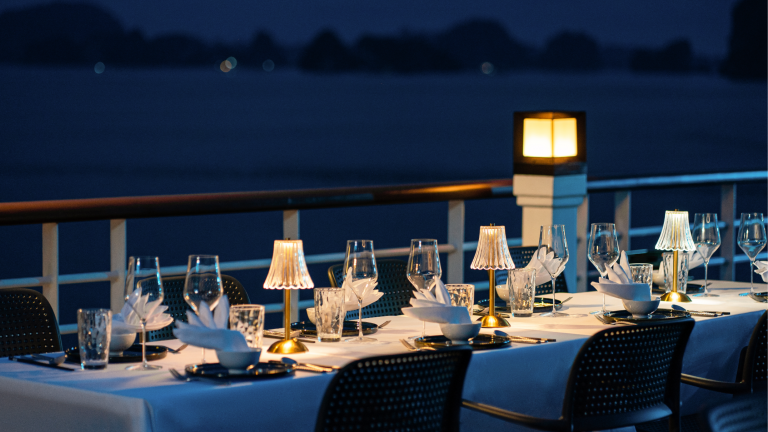 Dining on Cruise’s Sundeck in Halong & Lan Ha Bay