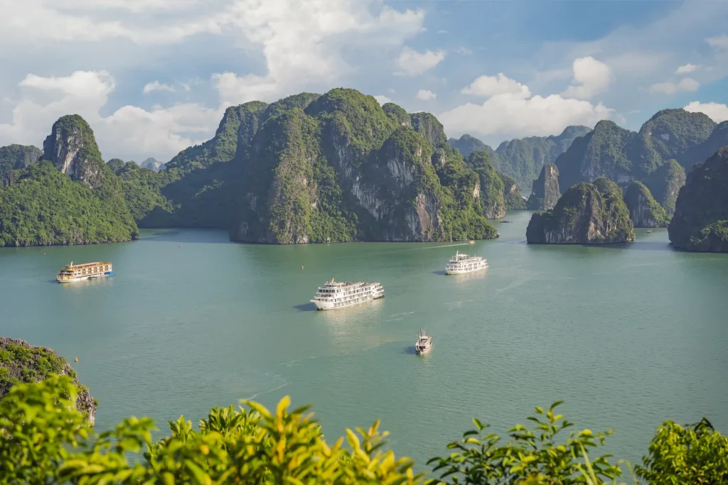 Day cruise among the limestone islands of Ha Long Bay from Hanoi with Ambassador Cruise